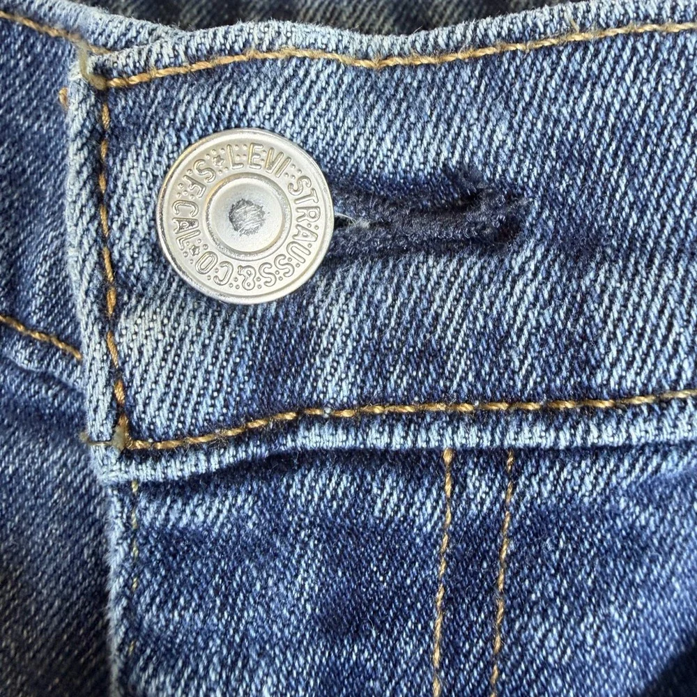 Levi's 505 Jeans Mens 36x32 Blue Denim Faded Distressed Boho Streetwear Grunge